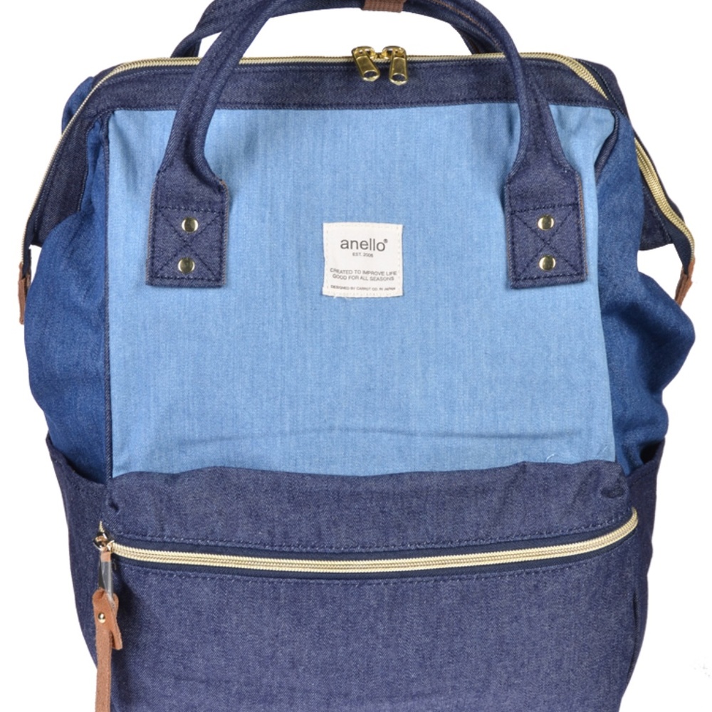 ANELLO two-toned denim backpack
